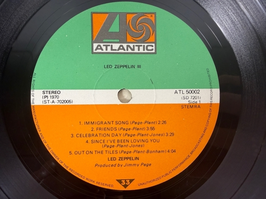 Just Added -  Led Zeppelin III Vinyl Album 1970 Mastercraft 'Do What Thou Wilt' ATL 50002 [Photo 8]