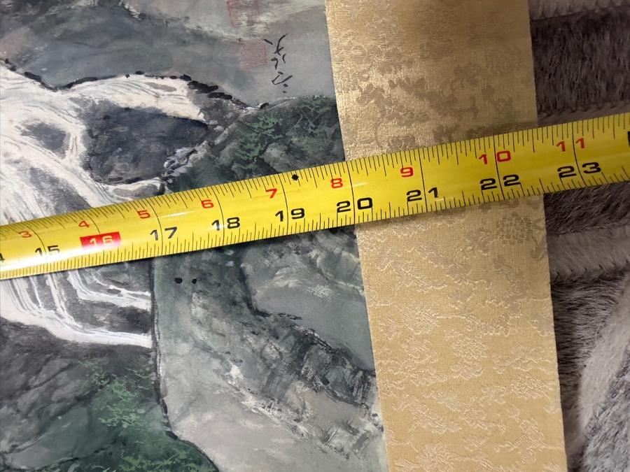 Just Added - Vintage Japanese Hanging Scroll Painting Signed with Original Scroll Box 20' X 8' [Photo 13]
