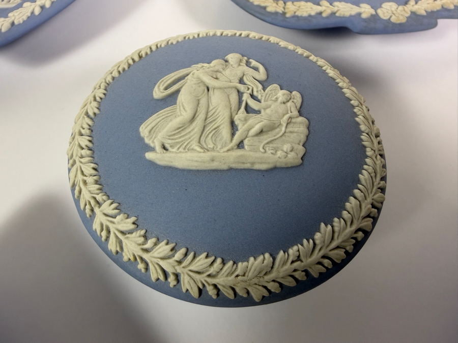 Just Added - Collection of Wedgwood English Blue Jasperware Trinket Dishes [Photo 2]