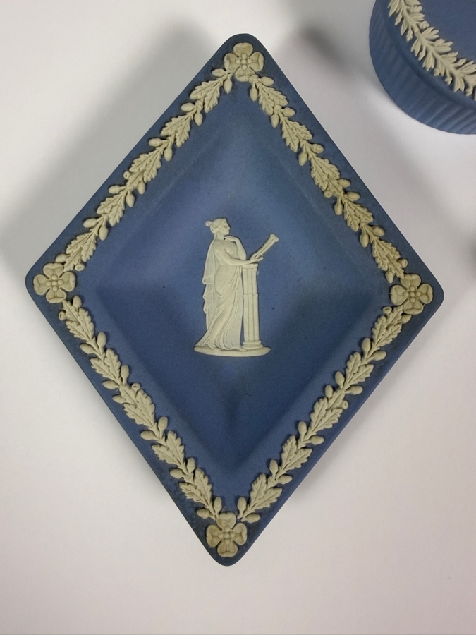 Just Added - Collection of Wedgwood English Blue Jasperware Trinket Dishes [Photo 4]
