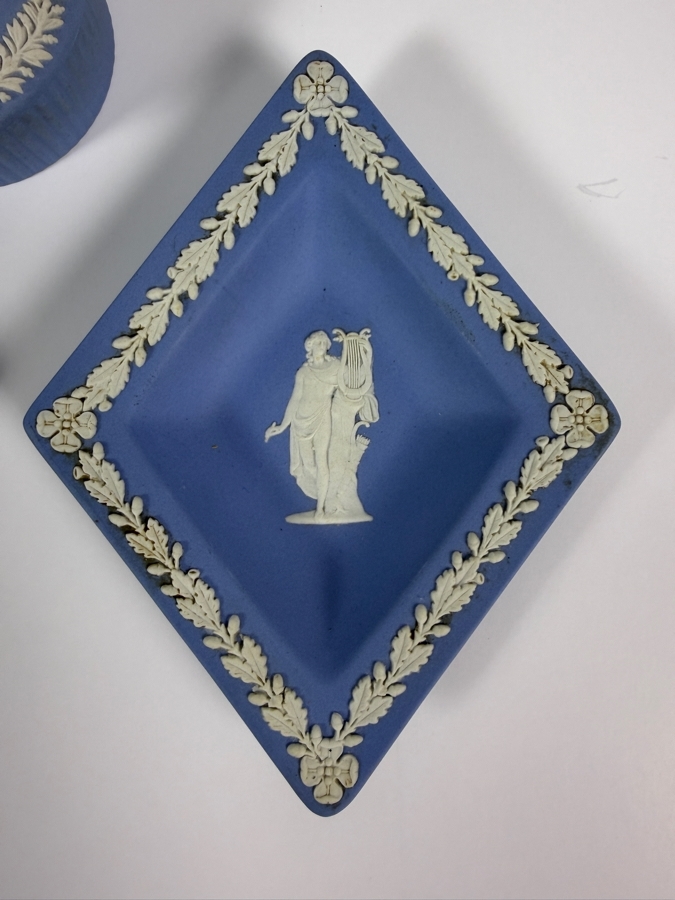 Just Added - Collection of Wedgwood English Blue Jasperware Trinket Dishes [Photo 3]