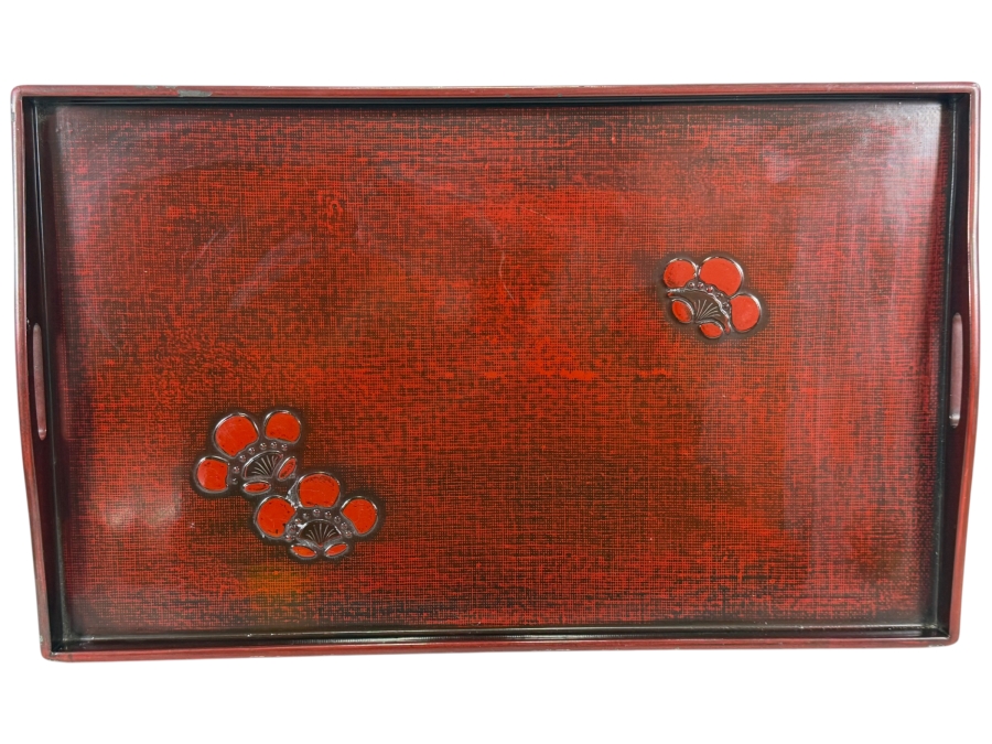 Just Added - Stunning Vintage Japanese Rectangular Lacquerware Serving Tray 21 X 13