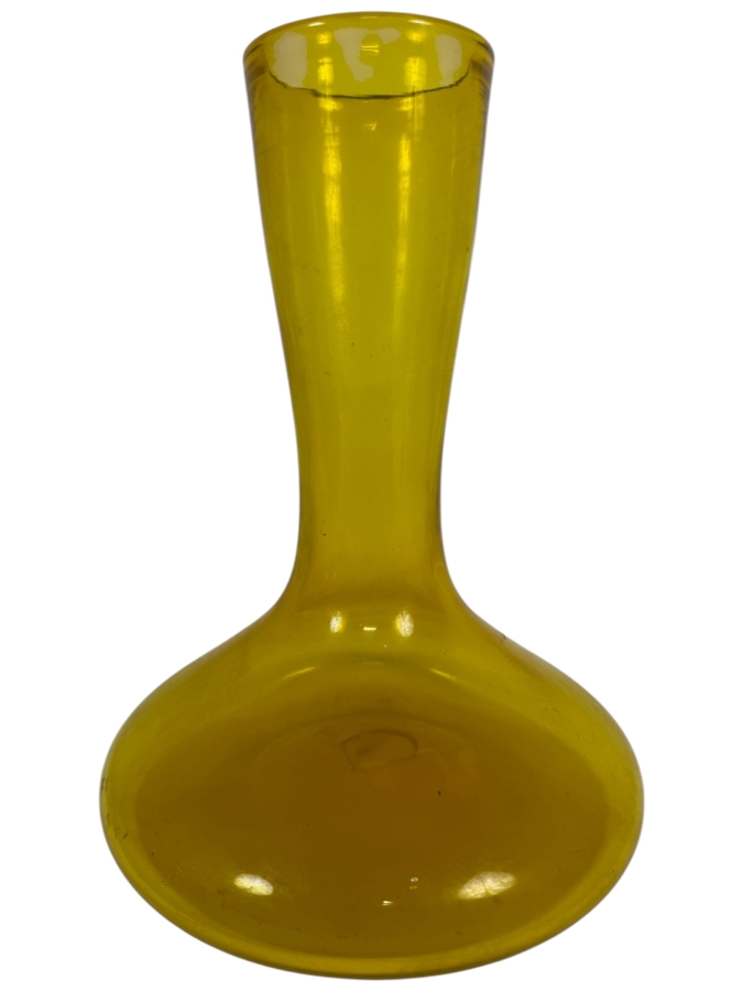 Just Added - Vintage Mid-Century Modern Yellow Art Glass Vase 10.5'H