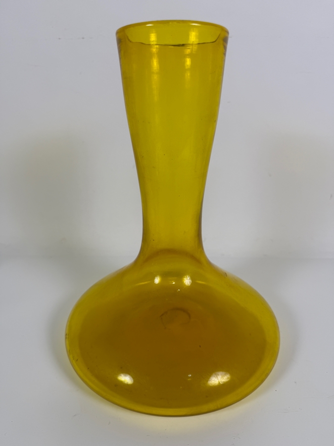 Just Added - Vintage Mid-Century Modern Yellow Art Glass Vase 10.5'H [Photo 2]