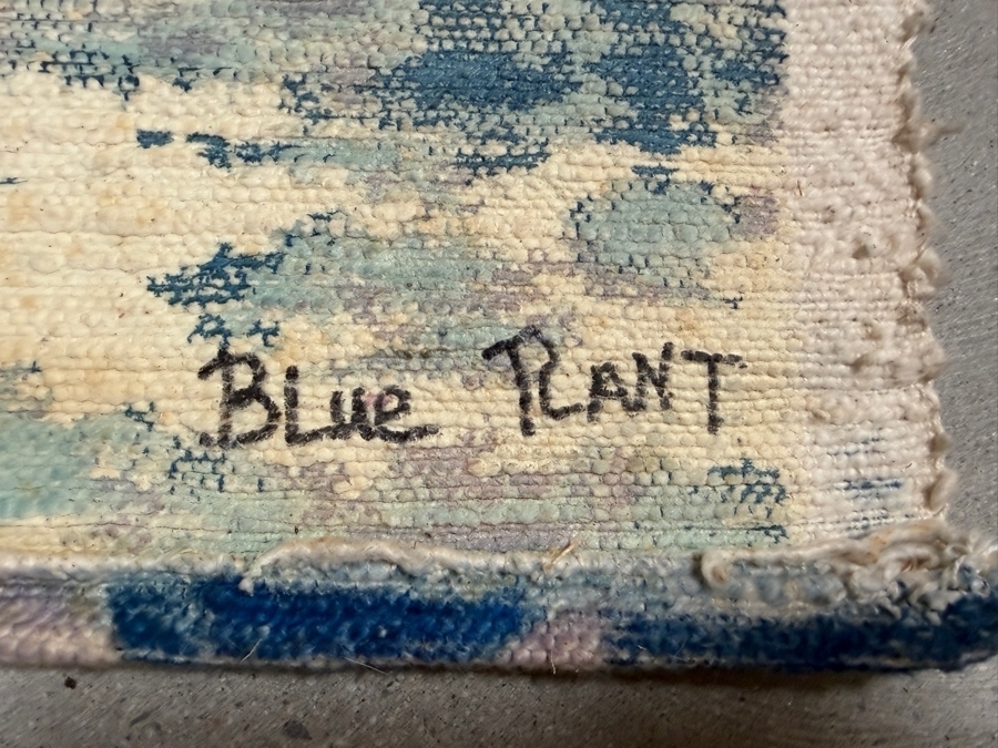 Gerrit Greve (1948-2024, Cardiff by the Sea, CA) Original Acrylic Painting On Textile Titled 'Blue Plant' Signed Lower Right 54 X 42 Estimate $2,300 - $2,800 [Photo 4]
