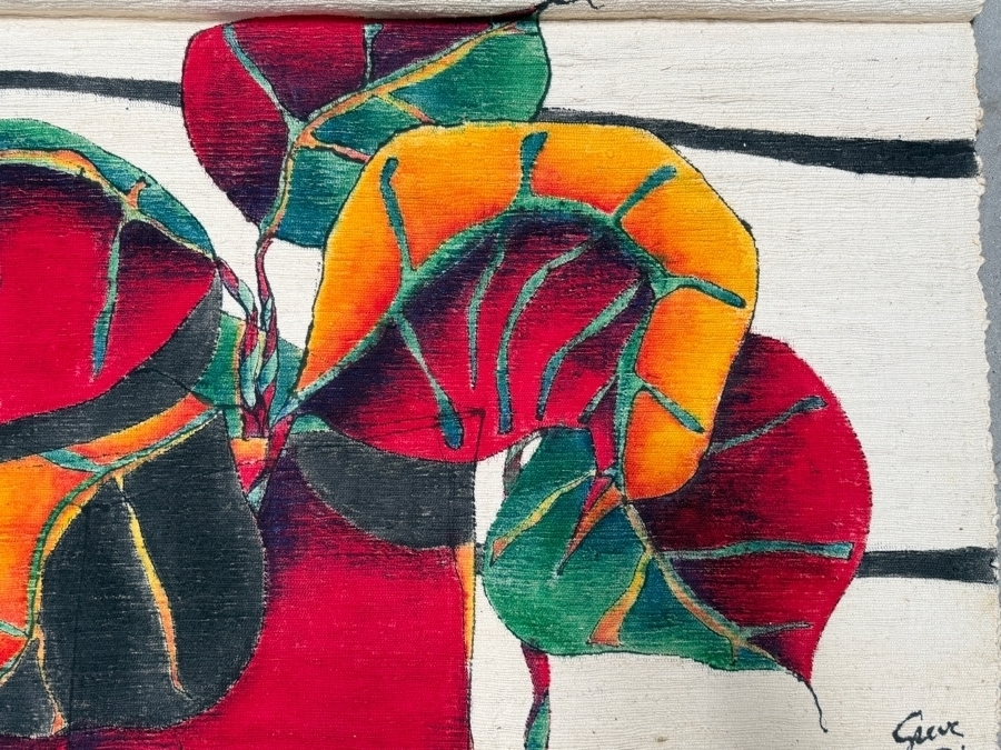 Gerrit Greve (1948-2024, Cardiff by the Sea, CA) Original Acrylic Painting On Canvas Titled 'Saturated Plant' Signed Lower Right 54 X 34 Estimate $1,800 - $2,300 [Photo 3]