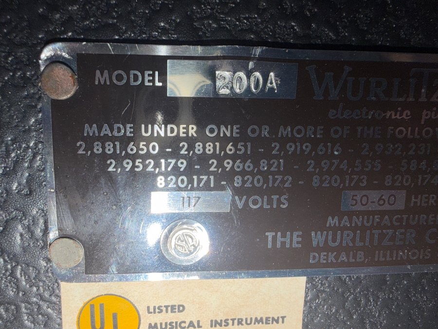 Vintage 1979 Wurlitzer 200A Electric Piano 135435L with Sustain Pedal from Wade Norton's Personal Collection [Photo 9]