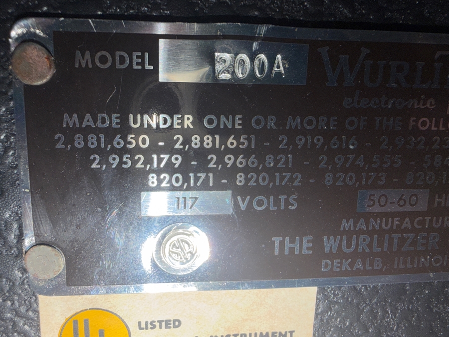 Vintage 1979 Wurlitzer 200A Electric Piano 135435L with Sustain Pedal from Wade Norton's Personal Collection [Photo 8]
