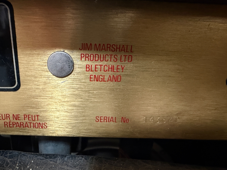 Vintage 1982 Marshall JCM 800 Lead Series Guitar Combo All-Tube Amplifier Model 4104 14354P from Wade Norton's Personal Collection Estimate $2,200-$2,900 [Photo 11]