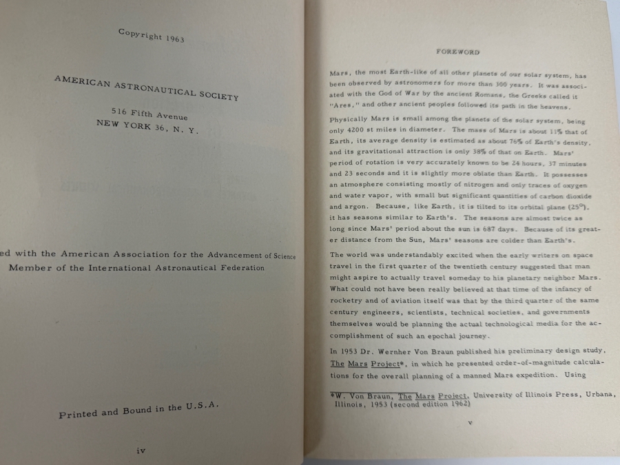 Just Added - Vintage 1963 Hardcover Book Exploration of Mars Volume 15 Advances in the Astronautical Sciences - Proceedings of the American Astronautical Society Symposium on the Exploration of Mars [Photo 6]