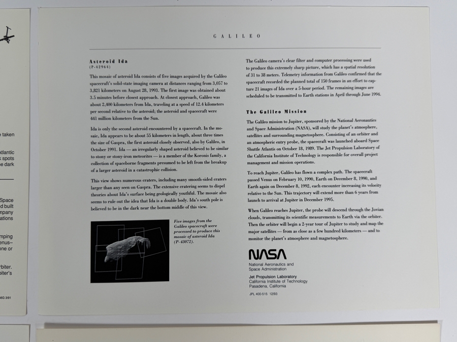 Just Added - (4) Vintage NASA/JPL Planetary and Space Exploration Photo Prints [Photo 11]
