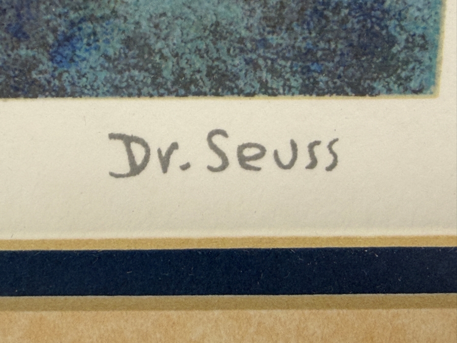 Just Added - Dr. Seuss (Theodor Geisel) Limited-Edition Serigraph Titled 'The Rather Odd Myopic Woman Riding Piggyback on One of Helen's Many Cats' Numbered 288 of 850 17.5 X 35 Framed 25 X 42.5 [Photo 9]