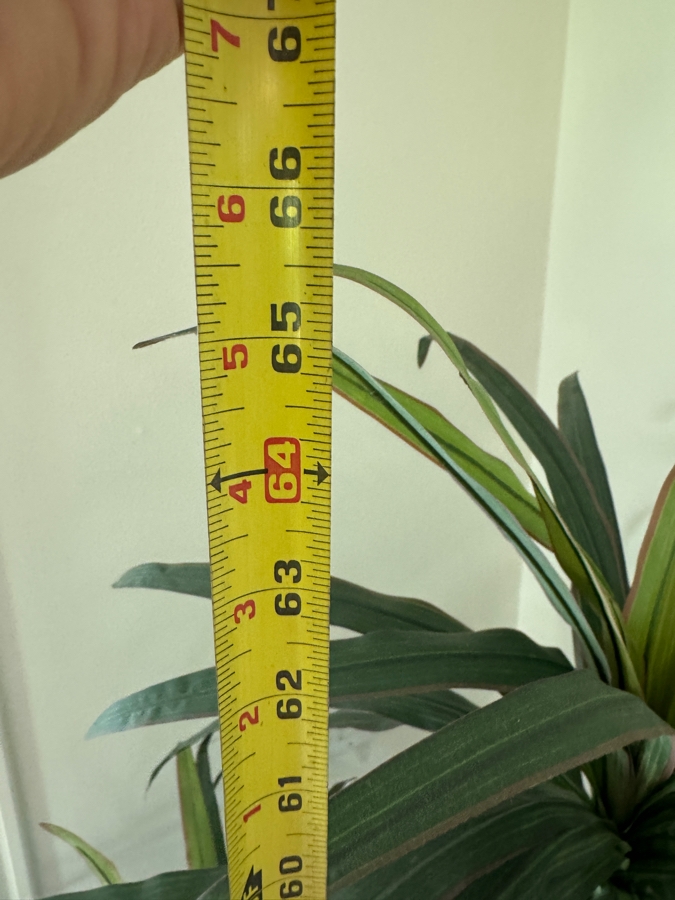 Just Added - Large Faux Yucca Silk Tree In Decorative Basket Pattern Planter Pot 65'H [Photo 4]