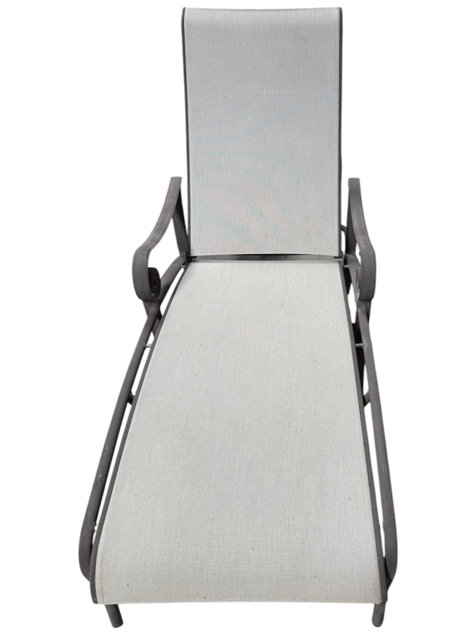 Just Added - Tropitone Cast Aluminum Outdoor Adjustable Chaise Lounge Chair With Glass Top Side Table