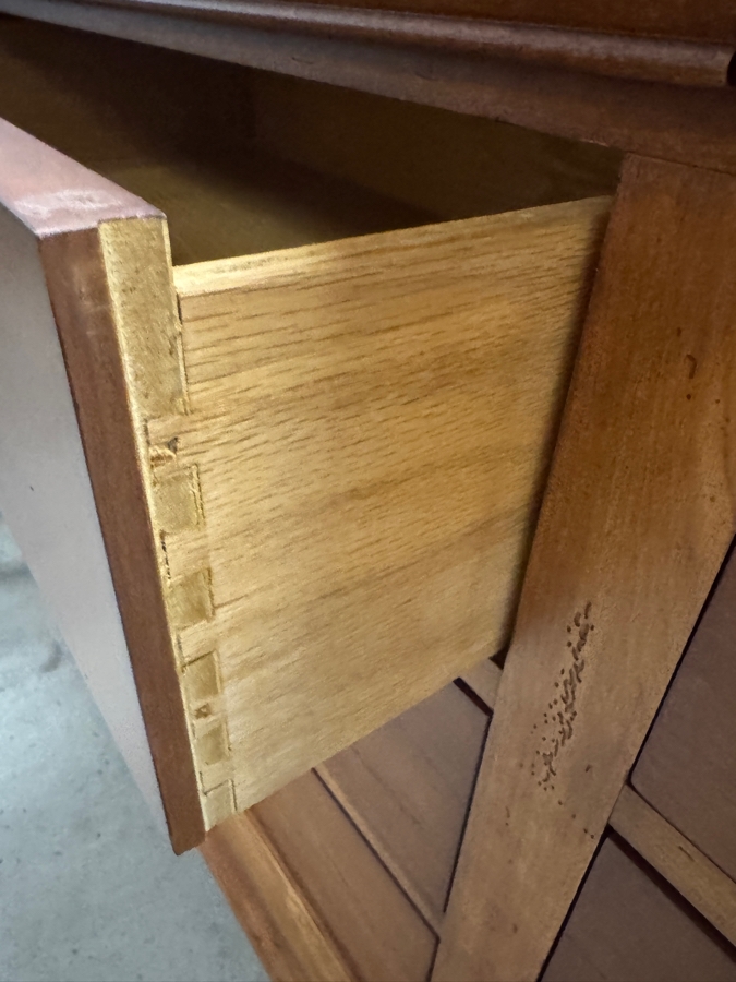 Just Added - National Mt Airy Cherry Wood Louis Philippe Style Eight Drawer Double Dresser 68.5W X 22D X 36H [Photo 4]