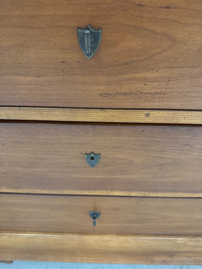 Just Added - National Mt Airy Cherry Wood Louis Philippe Style Eight Drawer Double Dresser 68.5W X 22D X 36H [Photo 5]