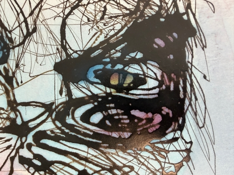 Gerrit Greve (1948-2024, Cardiff by the Sea, CA) Original Acrylic Drip Painting On Paper 1987 Signed Lower Left 20 X 26 Estimate $500 - $700 [Photo 3]