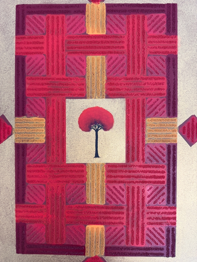 Gerrit Greve (1948-2024, Cardiff by the Sea, CA) Original Mixed-Media Acrylic / Sand Painting On Paper Titled 'Tree Relic - 5' 2002 Signed Verso 20 X 26 Estimate $500 - $700 [Photo 3]