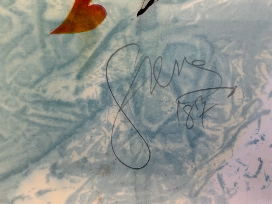 Gerrit Greve (1948-2024, Cardiff by the Sea, CA) Original Acrylic Painting On Paper Titled 'Three Yellow Passions' 1987 Signed Lower Right 26 X 20 Estimate $500 - $700 [Photo 5]
