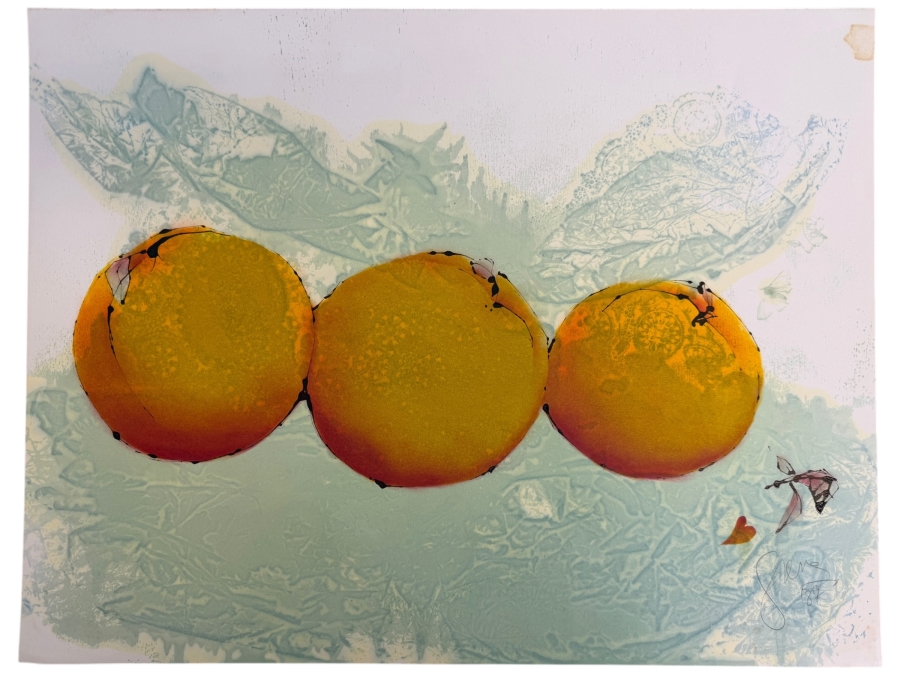 Gerrit Greve (1948-2024, Cardiff by the Sea, CA) Original Acrylic Painting On Paper Titled 'Three Yellow Passions' 1987 Signed Lower Right 26 X 20 Estimate $500 - $700