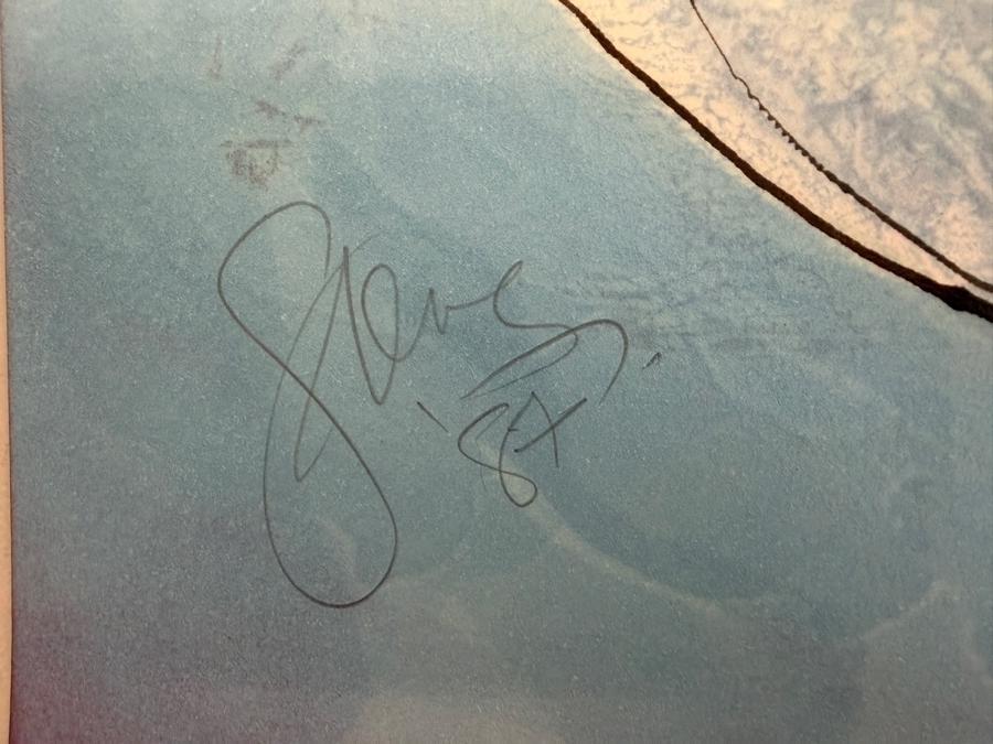 Gerrit Greve (1948-2024, Cardiff by the Sea, CA) Original Acrylic Painting On Paper Titled '2 Powder Blue Passions' 1987 Signed Lower Left 26 X 20 Estimate $500 - $700 [Photo 4]
