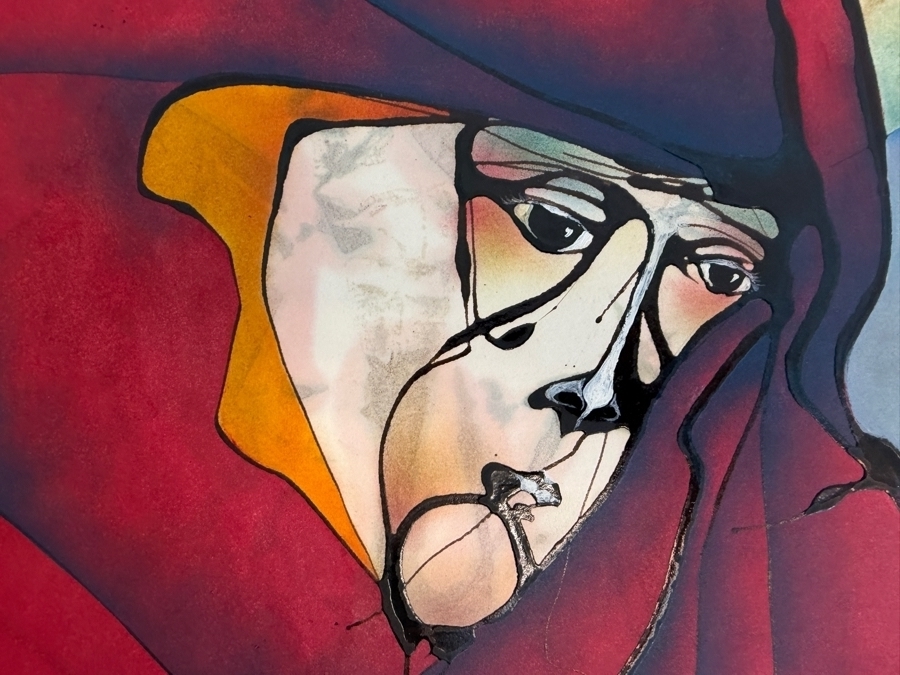 Gerrit Greve (1948-2024, Cardiff by the Sea, CA) Original Acrylic Drip Painting On Paper Signed Upper Right 28.5 X 22.5 Estimate $600 - $800 [Photo 3]