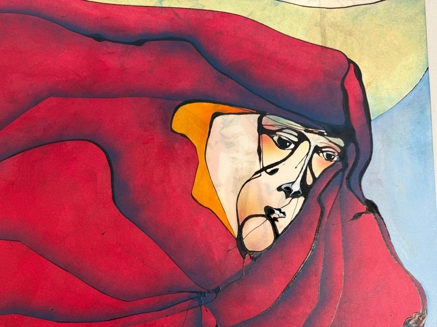 Gerrit Greve (1948-2024, Cardiff by the Sea, CA) Original Acrylic Drip Painting On Paper Signed Upper Right 28.5 X 22.5 Estimate $600 - $800 [Photo 2]