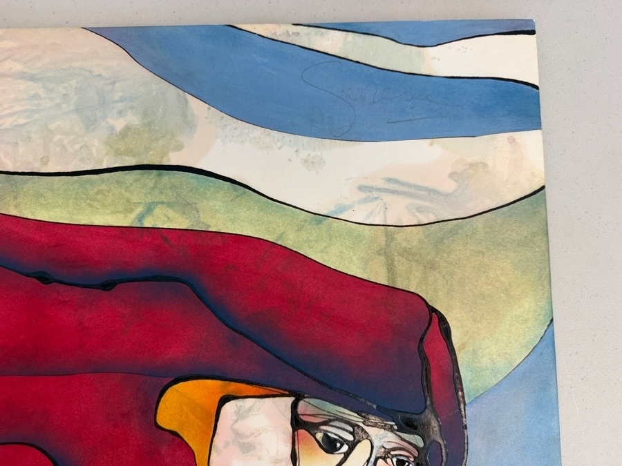 Gerrit Greve (1948-2024, Cardiff by the Sea, CA) Original Acrylic Drip Painting On Paper Signed Upper Right 28.5 X 22.5 Estimate $600 - $800 [Photo 4]