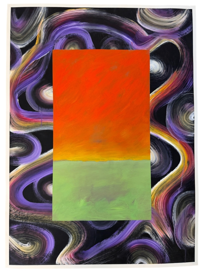 Gerrit Greve (1948-2024, Cardiff by the Sea, CA) Original Acrylic Painting On Paper Titled '' 1995 Signed Verso 26 X 36 Estimate $900 - $1,200 [Photo 1]
