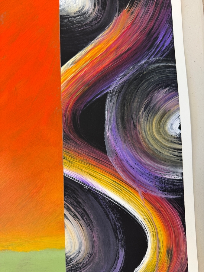 Gerrit Greve (1948-2024, Cardiff by the Sea, CA) Original Acrylic Painting On Paper Titled '' 1995 Signed Verso 26 X 36 Estimate $900 - $1,200 [Photo 5]