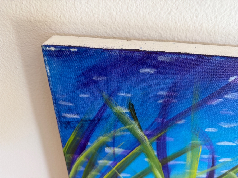Gerrit Greve (1948-2024, Cardiff by the Sea, CA) Original Acrylic Painting On Canvas Titled 'Reeds' 2021 Signed Verso 40 X 30 Estimate $1,200 - $1,500 [Photo 3]