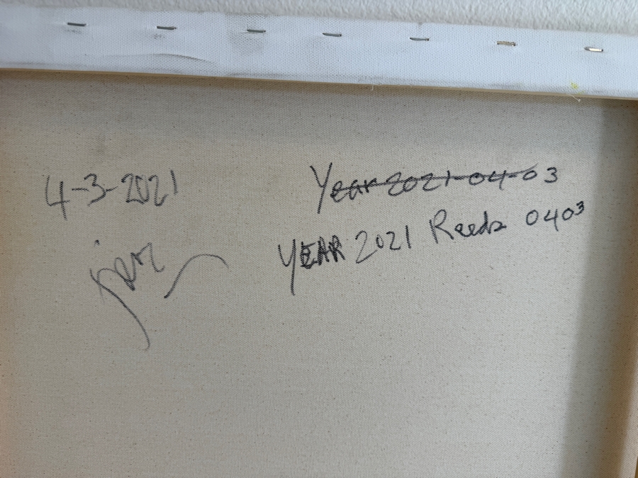 Gerrit Greve (1948-2024, Cardiff by the Sea, CA) Original Acrylic Painting On Canvas Titled 'Reeds' 2021 Signed Verso 40 X 30 Estimate $1,200 - $1,500 [Photo 6]