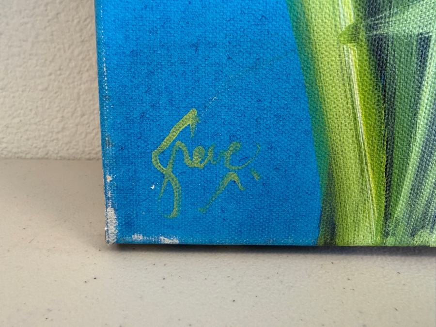 Gerrit Greve (1948-2024, Cardiff by the Sea, CA) Original Acrylic Painting On Canvas Titled 'Reeds 0401' 2021 Signed Bottom Left and Verso 40 X 30 Estimate $1,200 - $1,500 [Photo 2]