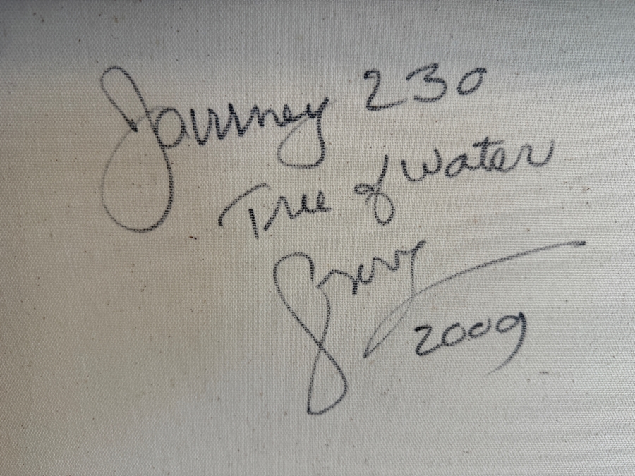 Gerrit Greve (1948-2024, Cardiff by the Sea, CA) Original Acrylic Mixed-Media Sand Painting On Canvas Titled 'Journey 230 Tree of Water' 2009 Signed Verso 40 X 30 Estimate $1,200 - $1,500 [Photo 7]