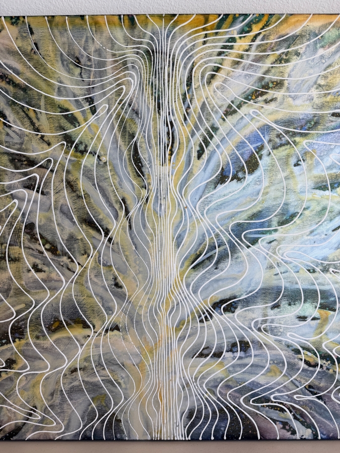 Gerrit Greve (1948-2024, Cardiff by the Sea, CA) Original Acrylic Mixed-Media Sand Painting On Canvas Titled 'Journey 230 Tree of Water' 2009 Signed Verso 40 X 30 Estimate $1,200 - $1,500 [Photo 3]