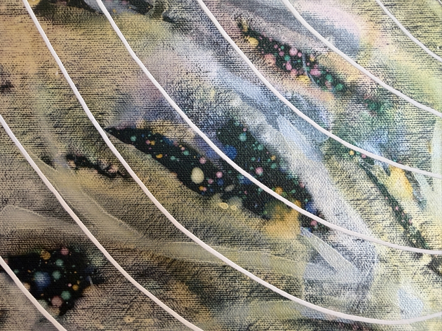 Gerrit Greve (1948-2024, Cardiff by the Sea, CA) Original Acrylic Mixed-Media Sand Painting On Canvas Titled 'Journey 230 Tree of Water' 2009 Signed Verso 40 X 30 Estimate $1,200 - $1,500 [Photo 4]