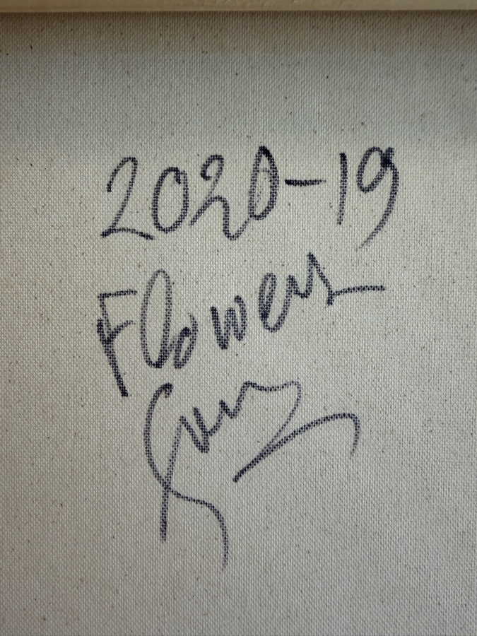 Gerrit Greve (1948-2024, Cardiff by the Sea, CA) Original Acrylic Painting On Canvas Titled 'Flowers' 2020 Signed Verso 30 X 40 Estimate $1,200 - $1,500 [Photo 7]