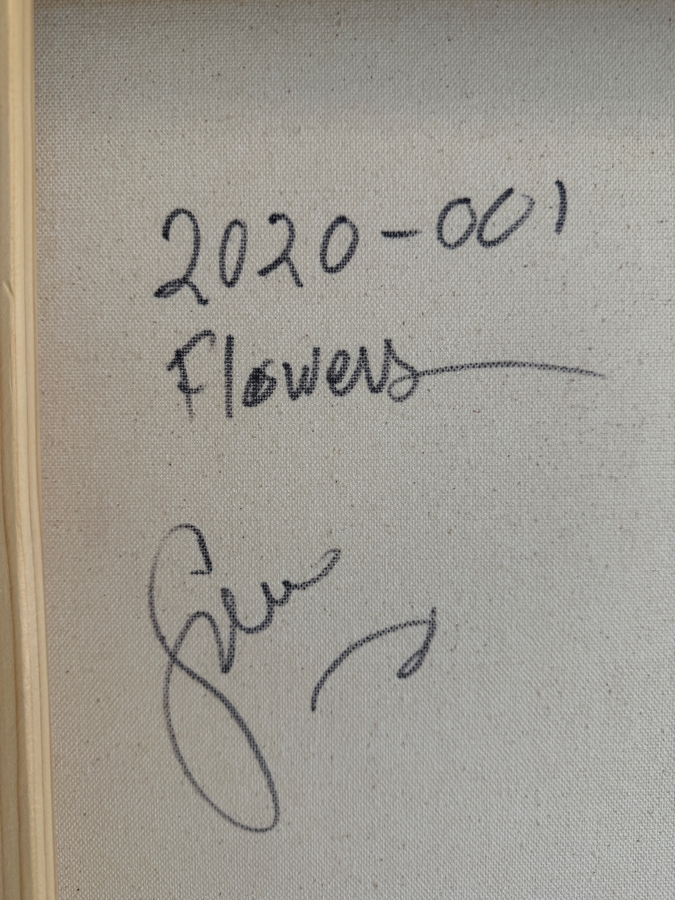 Gerrit Greve (1948-2024, Cardiff by the Sea, CA) Original Acrylic Painting On Canvas Titled 'Flowers' 2020 Signed Verso 30 X 40 Estimate $1,200 - $1,500 [Photo 8]