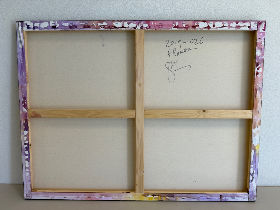 Gerrit Greve (1948-2024, Cardiff by the Sea, CA) Original Acrylic Painting On Canvas Titled 'Flowers' 2019 Signed Verso 40 X 30 Estimate $1,200 - $1,500 [Photo 6]