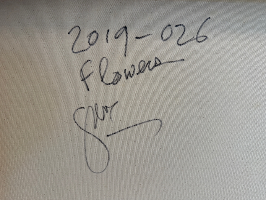Gerrit Greve (1948-2024, Cardiff by the Sea, CA) Original Acrylic Painting On Canvas Titled 'Flowers' 2019 Signed Verso 40 X 30 Estimate $1,200 - $1,500 [Photo 7]