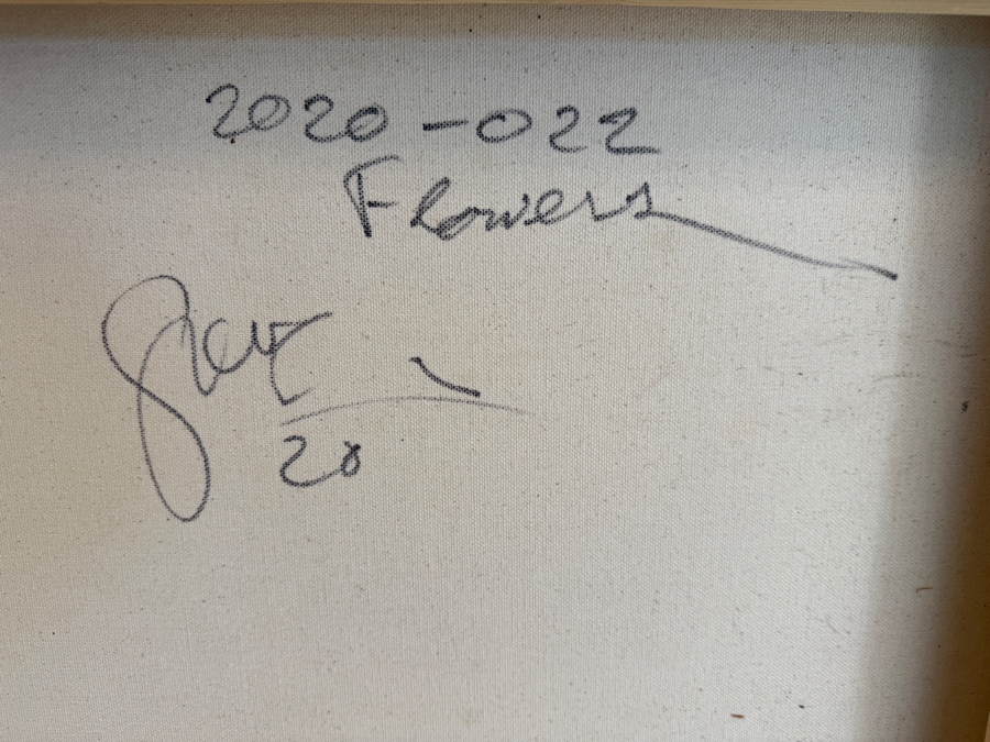 Gerrit Greve (1948-2024, Cardiff by the Sea, CA) Original Acrylic Painting On Canvas Titled 'Flowers' 2020 Signed Verso 40 X 30 Estimate $1,200 - $1,500 [Photo 7]