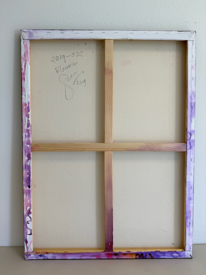 Gerrit Greve (1948-2024, Cardiff by the Sea, CA) Original Acrylic Painting On Canvas Titled 'Flowers' 2019 Signed Bottom Left And Verso 30 X 40 Estimate $1,200 - $1,500 [Photo 7]