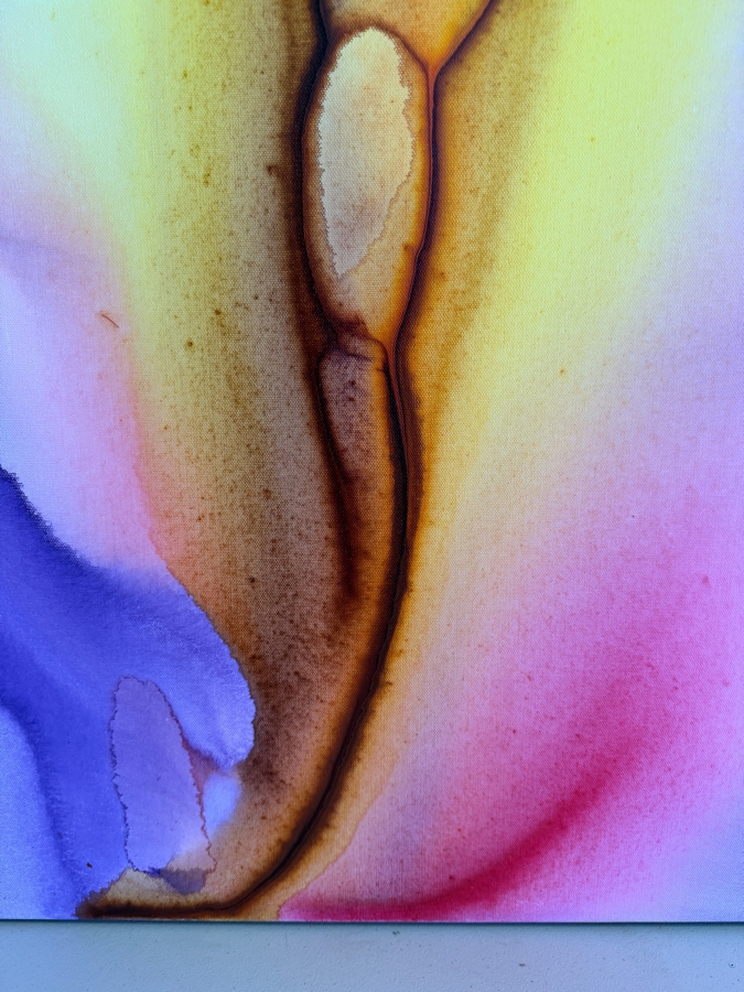 Gerrit Greve (1948-2024, Cardiff by the Sea, CA) Original Acrylic Painting On Canvas Titled 'Flowers' 2019 Signed Bottom Left And Verso 30 X 40 Estimate $1,200 - $1,500 [Photo 4]