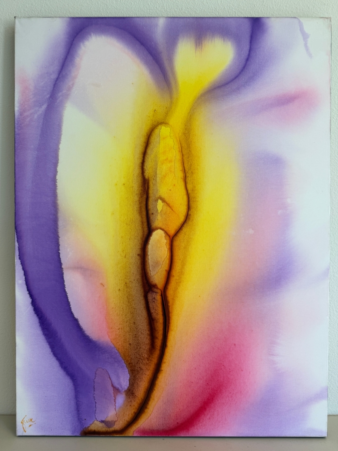 Gerrit Greve (1948-2024, Cardiff by the Sea, CA) Original Acrylic Painting On Canvas Titled 'Flowers' 2019 Signed Bottom Left And Verso 30 X 40 Estimate $1,200 - $1,500 [Photo 2]