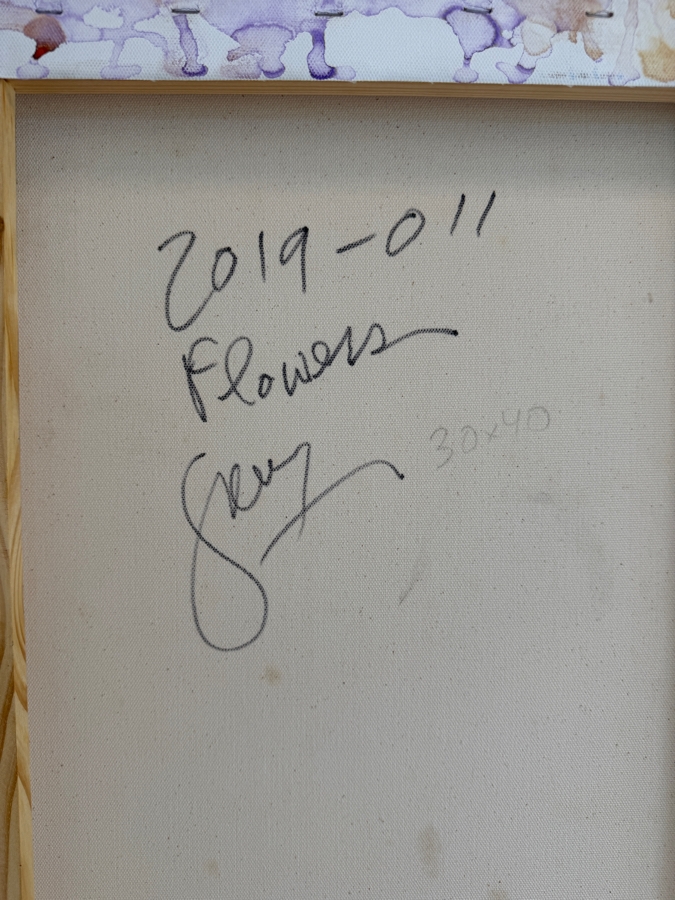 Gerrit Greve (1948-2024, Cardiff by the Sea, CA) Original Acrylic Painting On Canvas Titled 'Flowers' 2019 Signed Verso 30 X 40 Estimate $1,200 - $1,500 [Photo 5]