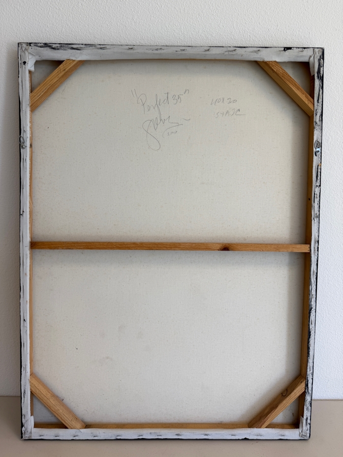 Gerrit Greve (1948-2024, Cardiff by the Sea, CA) Original Acrylic Mixed-Media Sand Painting On Canvas Titled 'Perfect 35' 2020 Signed Verso 30 X 40 Estimate $1,200 - $1,500 [Photo 7]