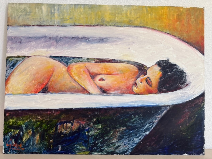 Gerrit Greve (1948-2024, Cardiff by the Sea, CA) Original Acrylic Painting On Canvas Untitled Nude Signed Bottom Left 40 X 30 Estimate $1,200 - $1,500 [Photo 2]