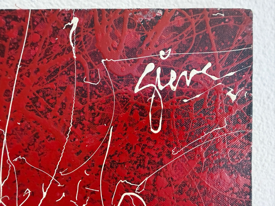 Gerrit Greve (1948-2024, Cardiff by the Sea, CA) Original Acrylic Drip Painting On Canvas Titled 'Very Impatient' Signed Upper Right 40 X 30 Estimate $1,200 - $1,500 [Photo 6]