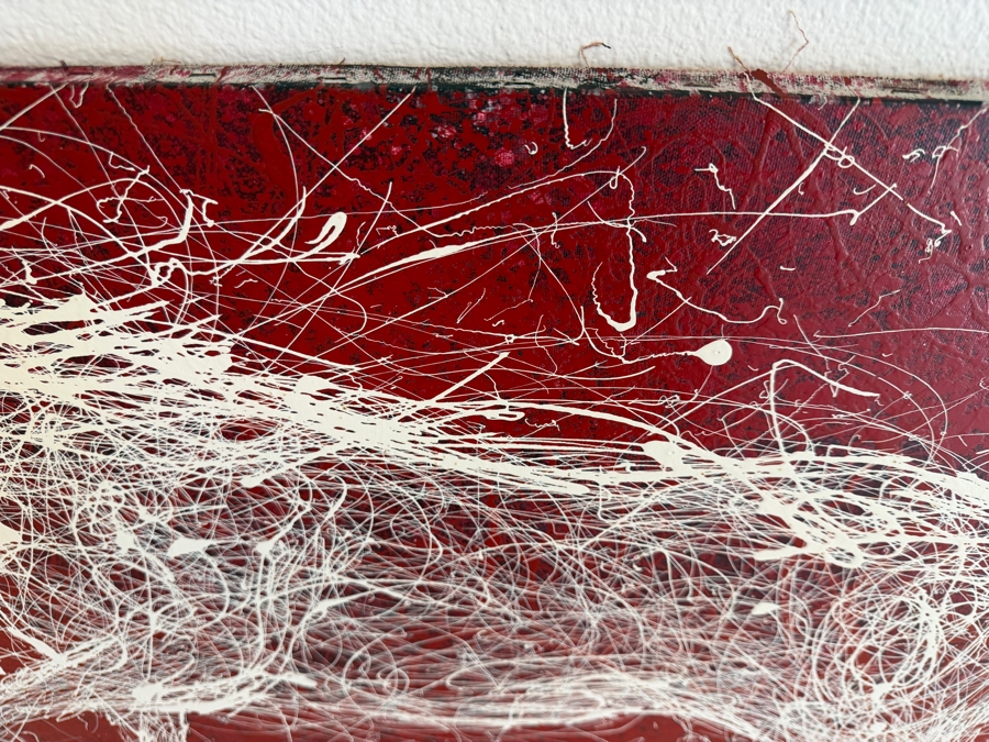 Gerrit Greve (1948-2024, Cardiff by the Sea, CA) Original Acrylic Drip Painting On Canvas Titled 'Very Impatient' Signed Upper Right 40 X 30 Estimate $1,200 - $1,500 [Photo 7]