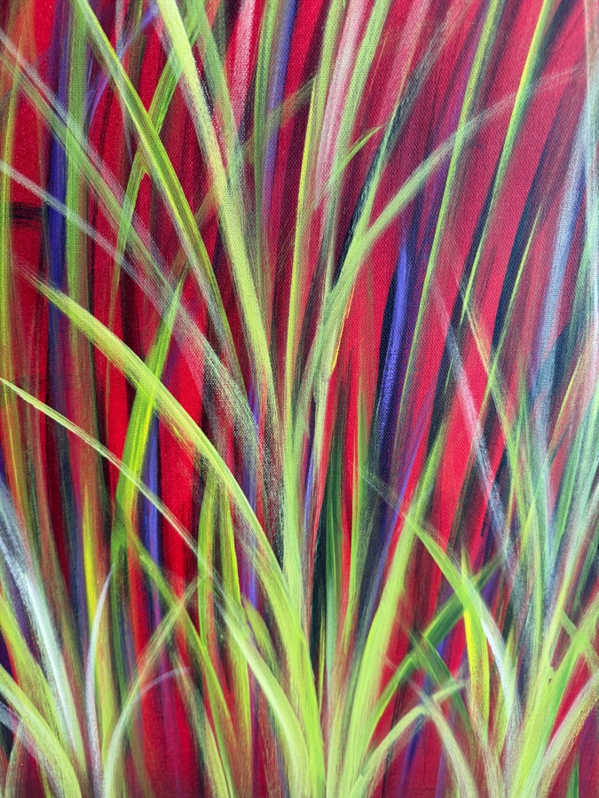Gerrit Greve (1948-2024, Cardiff by the Sea, CA) Original Acrylic Painting On Canvas Titled 'Reeds 0327' 2021 Signed Bottom Left and Verso 30 X 40 Estimate $1,200 - $1,500 [Photo 3]